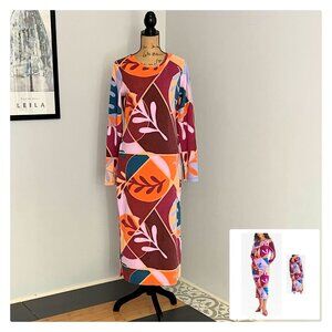 Latino Heritage Month Long Sleeve Midi Bodycon Sweater Dress L